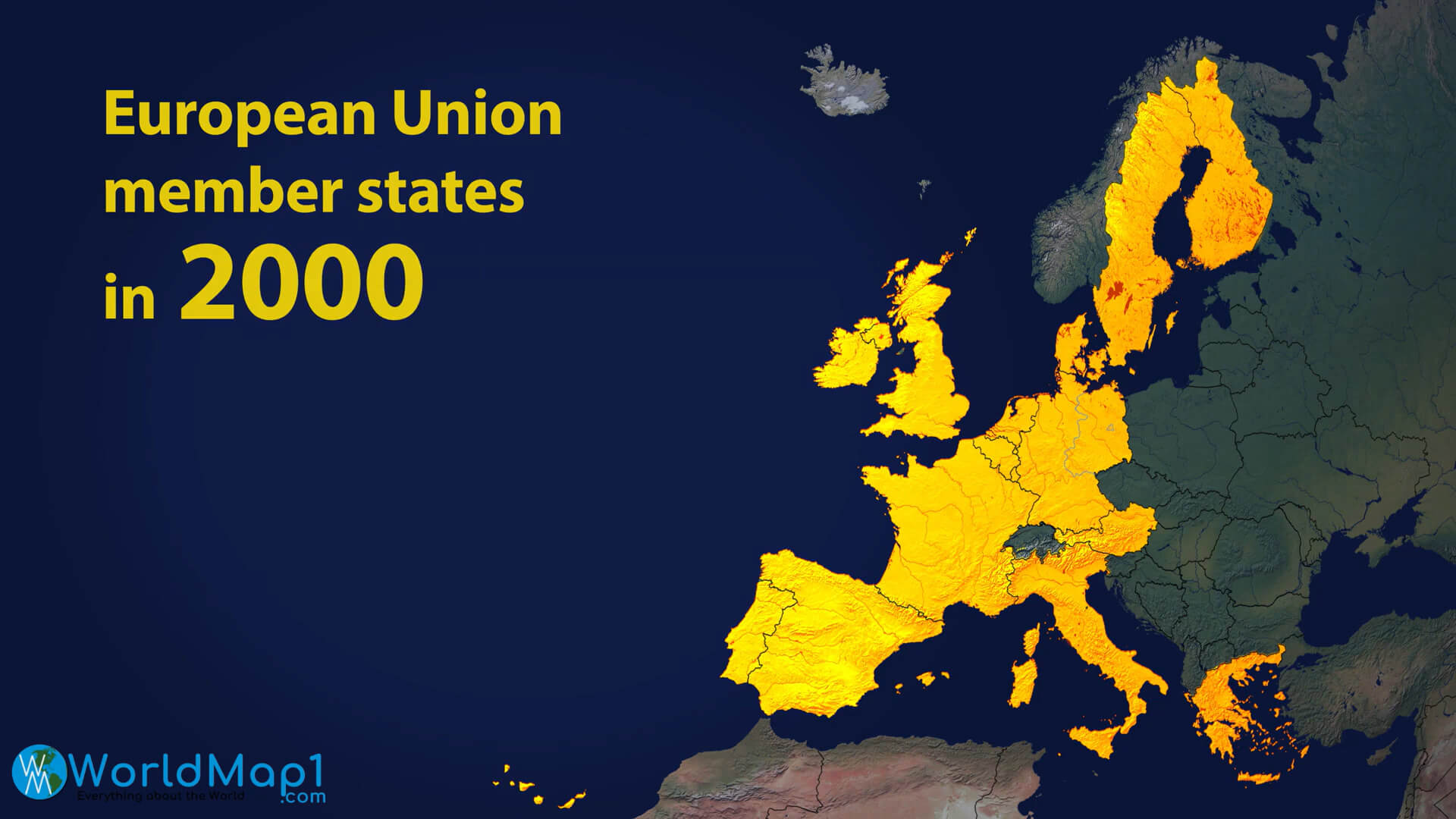 EU Members States Map in 2000